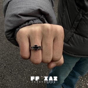 FF假朋友|黯系列原创钛钢不掉色暗黑戒指小众设计哥特十字架指环