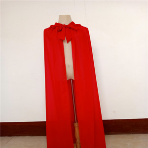 新款红色斗篷大码旗袍配件披肩百搭小外套外搭开衫雪纺斗篷式披风