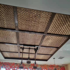碳化装修竹席手工席子吊顶墙面工程装饰用竹篾编竹编复古天然