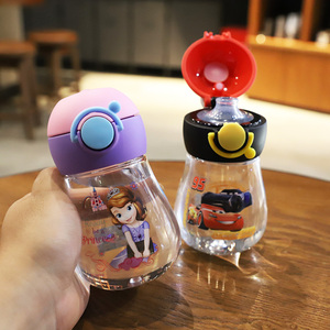 迪士尼小学生塑料杯便携儿童进口材质水壶可爱少女防漏直饮水杯子