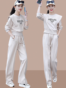 2024春秋季新款女士运动服套装休闲时尚卫衣两件套洋气时髦小个子