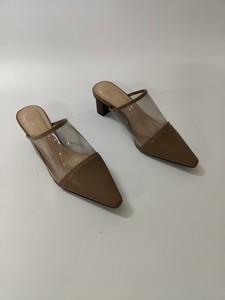 2021秋季出口外贸新款爆款优雅气质网红拼料玻璃胶包头女拖鞋