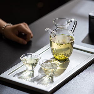 中式仿宋玻璃执壶耐热玻璃茶壶家用泡茶壶茶杯套装绿茶小青柑专用