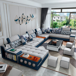 布艺沙发简约现代大小户型客厅家具可拆洗乳胶贵妃科技布沙发组合