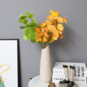 仿真银杏树叶 3D打印高档 森系 叶子假绿植家居餐桌 商场装饰摄影