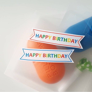 12贴生日快乐创意ins风彩色蛋糕装饰happy birthday贴纸粘纸长条