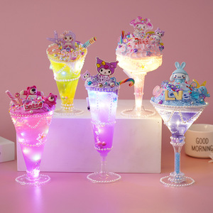 儿童diy冰淇淋手工制作材料包水晶泥冰激凌玩具甜品杯益智玩具