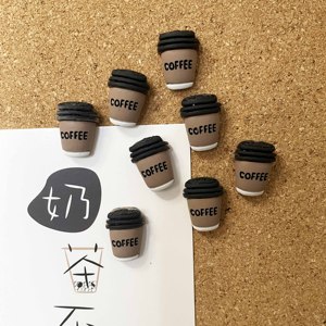 8个装 ins咖啡杯造型图钉创意软木板毛毡留言板照片固定装饰按钉