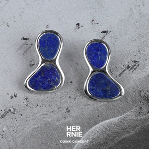 HERRNIE 光塔系列 Terry青金石不规则耳环 小众设计耳饰 HEROINE