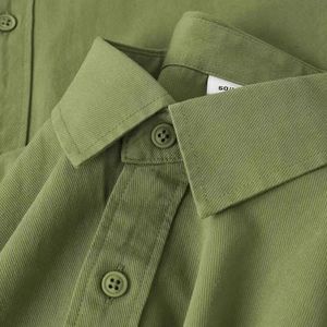 法式绿色长袖衬衫女2024春装新款超好看高级感夏季上衣衬衣外套
