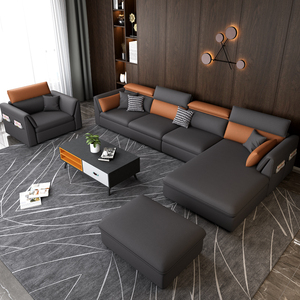 免洗科技布艺沙发北欧大小户型客厅贵妃组合简约现代网红拼色沙发