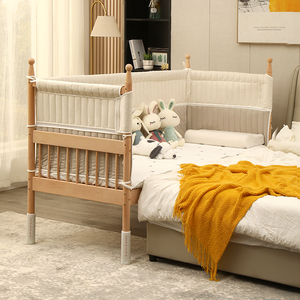 IKEA宜家实木榉木拼接床宝宝加宽大床边床加高护栏婴儿延边床床