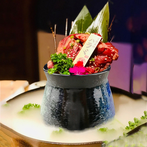 日式烤肉盅创意牛肉牛肋条酱肉陶瓷罐子鱿鱼坛子火锅签签罐筷子筒