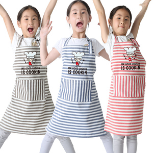 幼儿园儿童卡通围裙画画衣烘焙活动围裙小孩子厨师帽套装早教