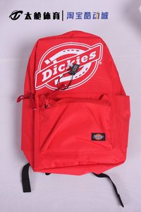Dickies 经典Logo印花潮流滑板双肩背包蓝红黑色 164U90LBB63BL01