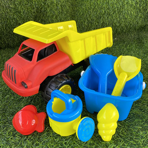 建雄大号沙滩车沙滩桶工程车儿童玩沙戏水套装铲子耙子洒水壶玩具