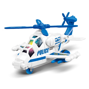 惯性声光直升机客机高铁动车警车模型带灯带音乐儿童玩具六一礼物
