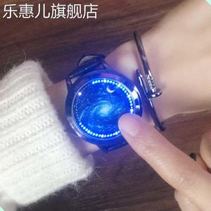 。LED触摸屏手表 无指针炫酷韩版学生男女防水个性情侣发光电子星