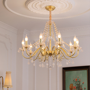 法式复古水晶吊灯轻奢欧美式简约现代客厅餐厅温馨主卧室中古灯具