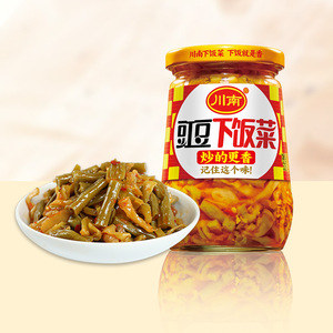 川南豇豆下饭菜瓶装330g*3四川榨菜酸豆角开味菜红油酱菜缸豆咸菜