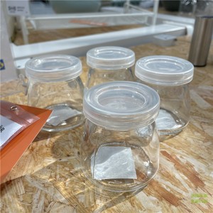 宜家IKEA提比赫附盖罐玻璃罐糖罐调料罐作料罐玻璃器皿四件套
