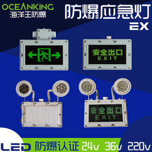 防爆安全出口指示牌双头应急照明灯LED消防疏散220V36V24v海洋王