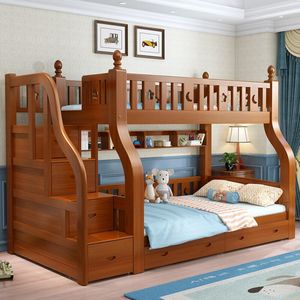全实木高低床双层床子母床1.5米两层儿童床上下铺成人上下床1.8米