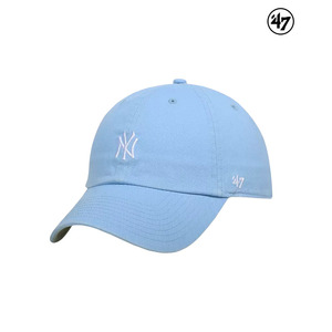 47brand 帽子天蓝色水洗软顶NY纽约洋基队户外休闲遮阳复古棒球帽