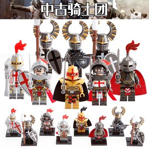 兼容乐高中世纪城堡骑士人仔十字军狮心条顿黄金军团拼装积木玩具