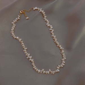巴洛克天然小米粒淡水珍珠项链女小众品牌异形不规则珍珠锁骨链女