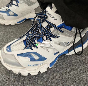 代购Balenciaga 22Ss 巴黎世家 白蓝拼色Track运动鞋老爹鞋