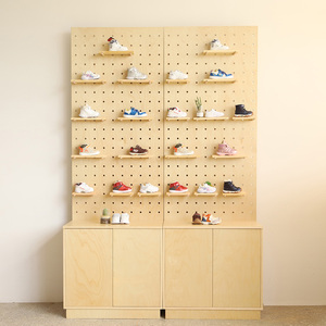 洞洞板展示柜展会落地展架展柜鞋饰品货架木质立式组合陈列柜柜i.