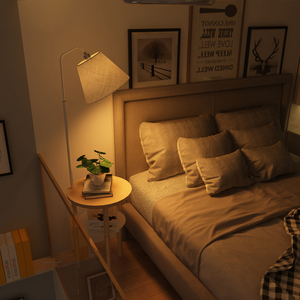 实木客厅卧室床头灯创意北欧ins遥控茶几落地台灯欧式立式落地灯