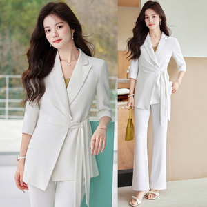 白色春夏西装套装女韩版修身新款时尚气质职业女式西装外套高端女