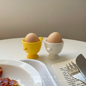 eggcup鸡蛋托陶瓷鸡蛋托杯可爱蛋盅高脚蛋托杯托架家用早餐架子