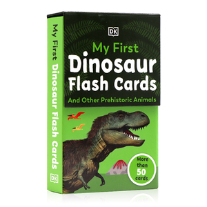 DK恐龙闪卡 英文原版 My First Dinosaur Flash Cards 儿童英语启蒙恐龙科普百科 54张恐龙和史前生活的图解卡片 亲子互动双面全彩