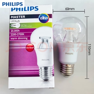 飞利浦（PHILIPS） led调光可控硅暖光旋钮球型灯泡 9瓦 大螺口