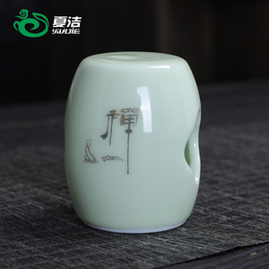茶盖托茶壶盖托茶盖置托盖碗创意家用小摆件陶瓷功夫茶道配件盖架