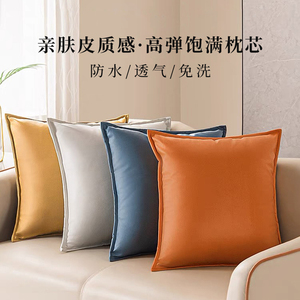 橙色抱枕沙发客厅靠枕套罩轻奢高级感超大号床头不含芯枕头靠垫背