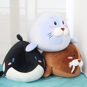 虎鲸抱枕鲸鱼海豚海豹蓝鲸海象玩偶海洋馆纪念品大号毛绒公仔玩具