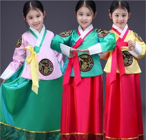 儿童韩服朝鲜服族女少数民族舞蹈服装女童演出男运动会开幕式服装