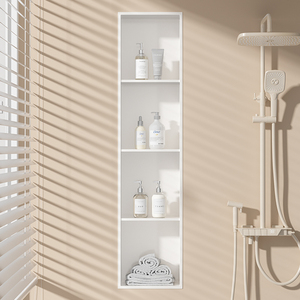 不锈钢壁龛浴室嵌入式奶油风白色卫生间成品置物架定制电视柜隔板
