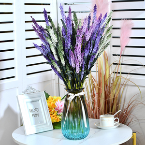 仿真花紫色薰衣草假花客厅茶几小花束欧式塑料花室内摆设装饰品