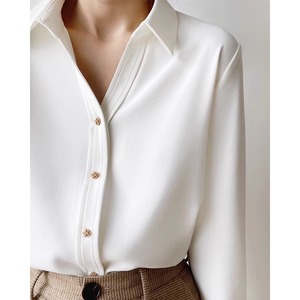白色衬衫女长袖加厚秋冬季2023新款秋季衬衣打底内搭叠穿高端上衣