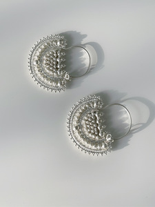 新疆维吾尔族传统手工耳饰名族风耳环传统兹热特色耳环925银