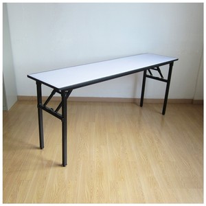白色钢木条形会议长条桌子简易收纳长方形酒店IBM桌培训自助餐台
