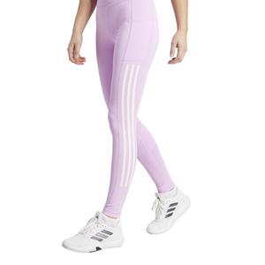 代购Adidas Optime 3阿迪达斯运动长裤女正品时尚紧身训练紫色裤