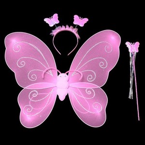 小公主天使蝴蝶翅膀三件套儿童演出服装道具仙女魔法棒表演翅膀