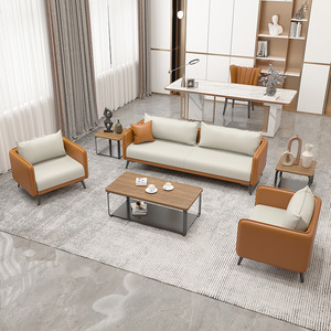 定制现代简约沙发单个位三人位组合会客接待办公室沙发厂家