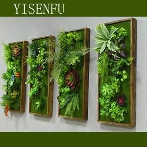 北欧绿植物装饰壁挂通道森林主题店铺家居客厅餐厅仿真花墙面多肉
